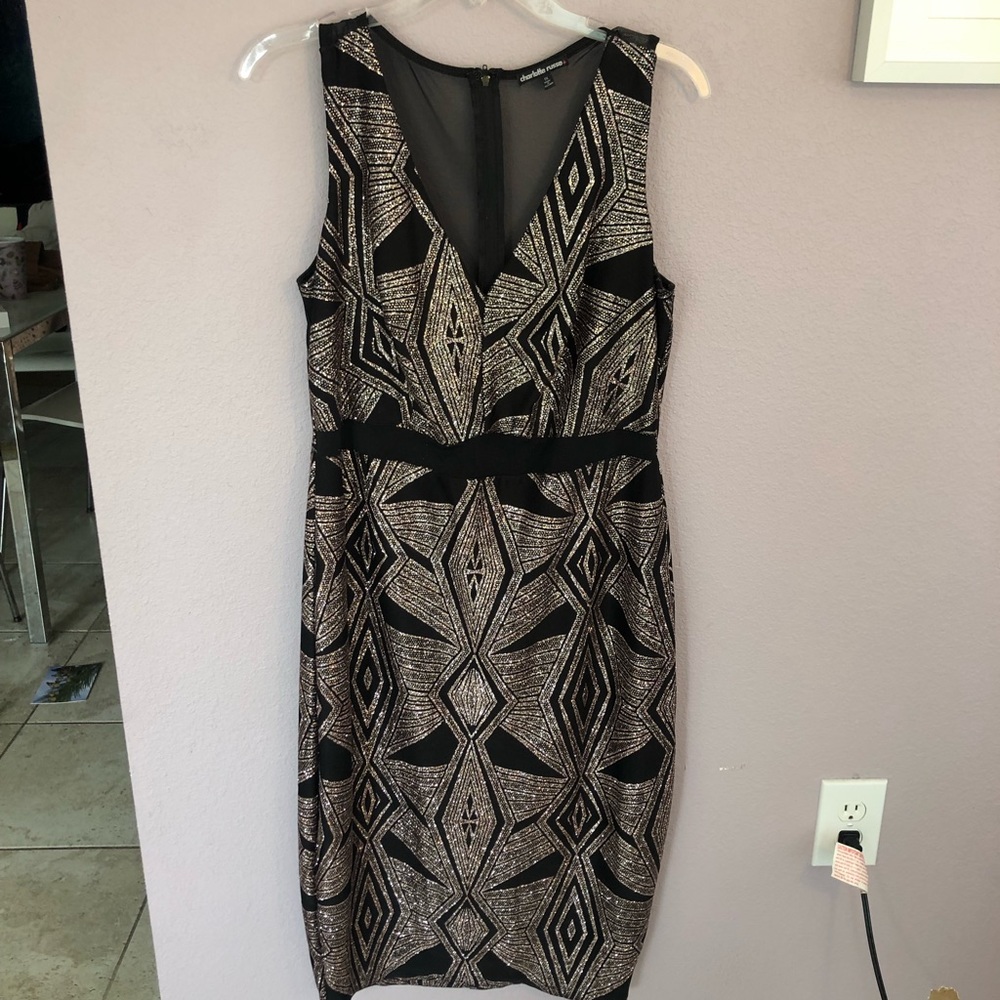 Rose gold/ black party dress Size 1X